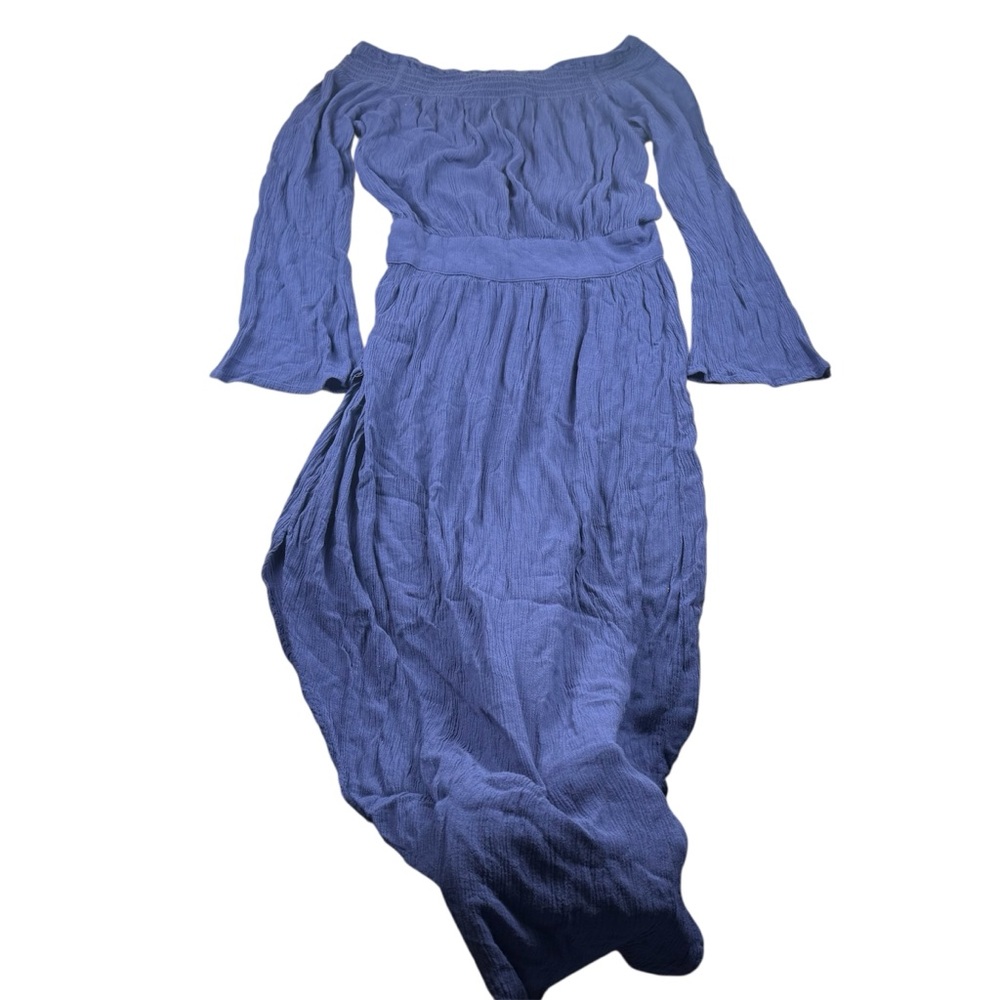 Still Water Off-Shoulder High-Low Dress in Periwinkle Blue